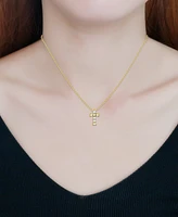 Giani Bernini Cubic Zirconia Cross Pendant Necklace, 16" + 2" extender, Exclusively at Macy's