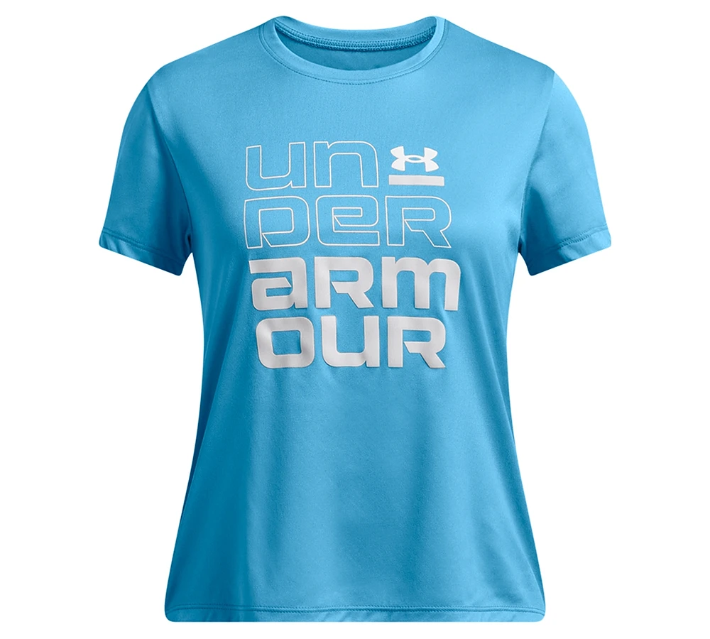 Under Armour Big Girls Tech Split Wordmark Graphic Short-Sleeve T-Shirt