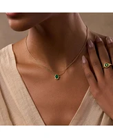 Honest & Bright Malachite Hamsa Gold Necklace