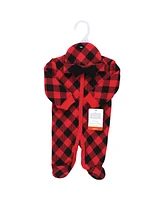 Hudson Baby Baby Girls Hudson Thermal Preemie Sleep and Play and Cap Buffalo Plaid, Preemie