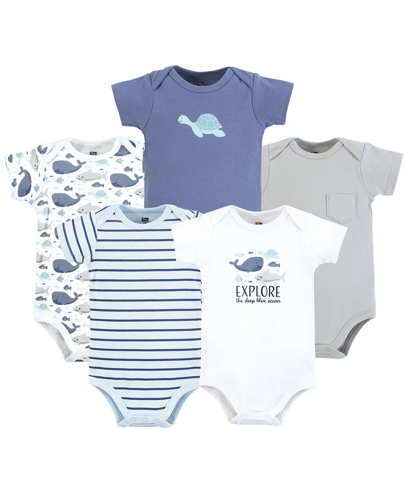 Hudson Baby Boys Cotton Bodysuits, Sea Friends, Preemie