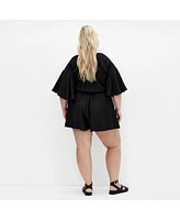 City Chic Plus Harlow Lace Playsuit