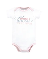 Hudson Baby Girls Cotton Bodysuits, Toile Floral, Months
