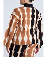 Eloquii Plus Size Mock Neck Intarsia Sweater