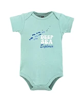 Hudson Baby Boys Cotton Bodysuits, Sea World, 9-12 Months