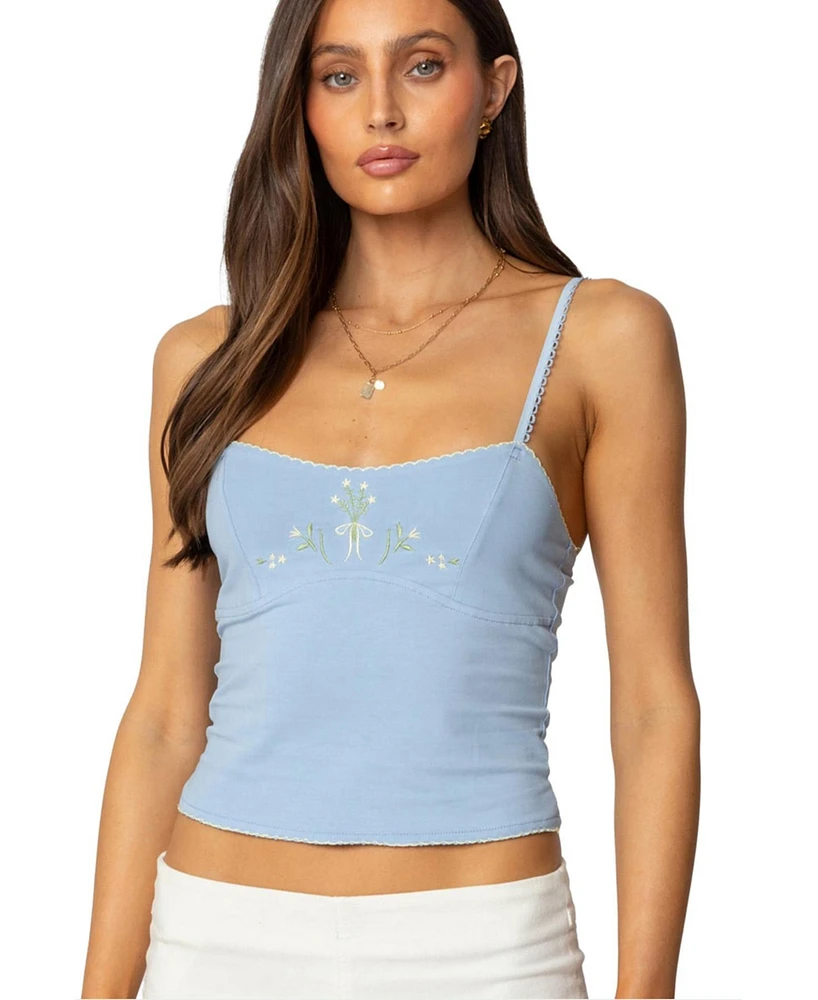Edikted Women's Prairie Embroidered Tank Top