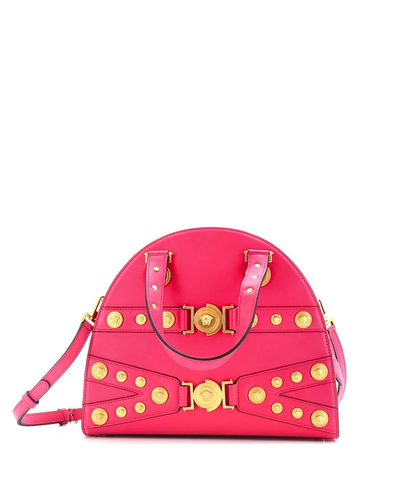 Pre-Owned Versace Medium Tribute Medallion Bowling Bag Leather