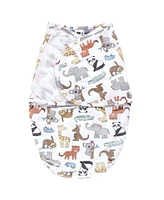 Hudson Baby Baby Boys Hudson Plush Faux Fur Swaddle Wrap, Zoo Animals, 0-3 Months
