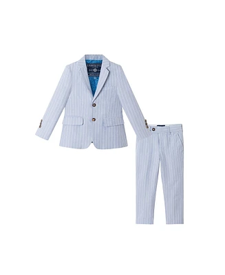 Andy & Evan Toddler Boys Toddler/Child Chambray w/White Stripes Suit Set