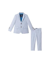 Andy & Evan Toddler Boys Toddler/Child Chambray w/White Stripes Suit Set