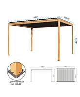 Mondawe 10x13FT Outdoor Aluminum Pergola Louvered Pergola
