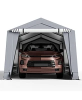 10 x 20 Feet Outdoor Heavy-Duty Carport with 2 Doors-10 x 20 ft