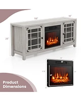 58 Inch Fireplace Tv Stand with Adjustable Shelves for TVs up to 65 Inch