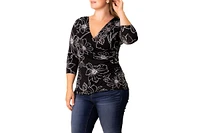 Kiyonna Plus Femme Fatale Faux Wrap Top