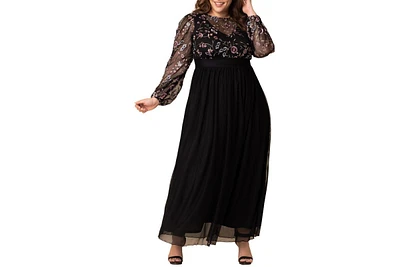 Kiyonna Plus Eternal Embroidered Bodice Evening Gown