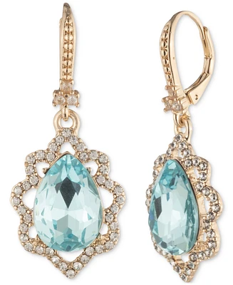 Marchesa Gold-Tone Mixed Crystal Drop Earrings