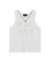 Andy & Evan Big Girls Toddler/Child White Rib Knit Tank and Skirt Set
