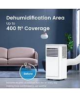 Cowsar 8000 Btu Portable Air Conditioners, Portable Ac Cool up to 350 Sq.Ft, 4 Modes Room Air Conditioner with Remote/Led Display/24Hrs Timer/360°