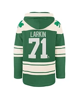 '47 Brand Men's Dylan Larkin Kelly Green Detroit Red Wings St. Patrick's Day Player Name Number Lacer Pullover Hoodie