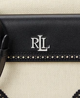 Lauren Ralph Straw & Leather Small Marcy Camera Bag