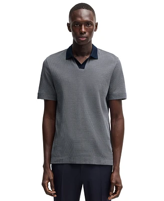 Boss by Hugo Men's Cotton Silk Dot-Pattern Polo Shirt