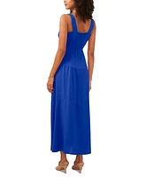 Vince Camuto Women's Challis Square-Neck Smocked-Back Sleeveless Maxi Dress, Xs-3X
