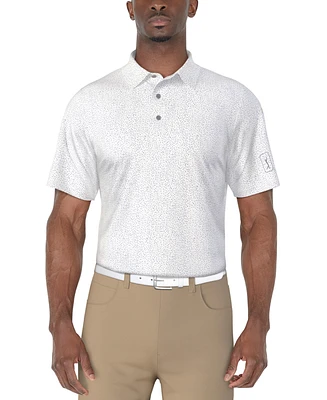 Pga Tour Men's Short Sleeve Confetti Print Golf Polo Shirt