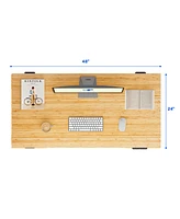 Flexispot E7-commercial W Electric Adjustable Standing Desk, Bamboo Top