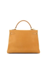 Pre-Owned Hermes Kelly 32 Handbag Ardennes with Gold Hardware