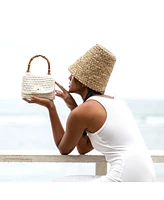 Airmail Mini Crochet Handbag In White