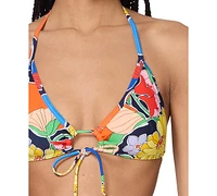 kate spade new york Women's Printed Tie-Front Bikini Top