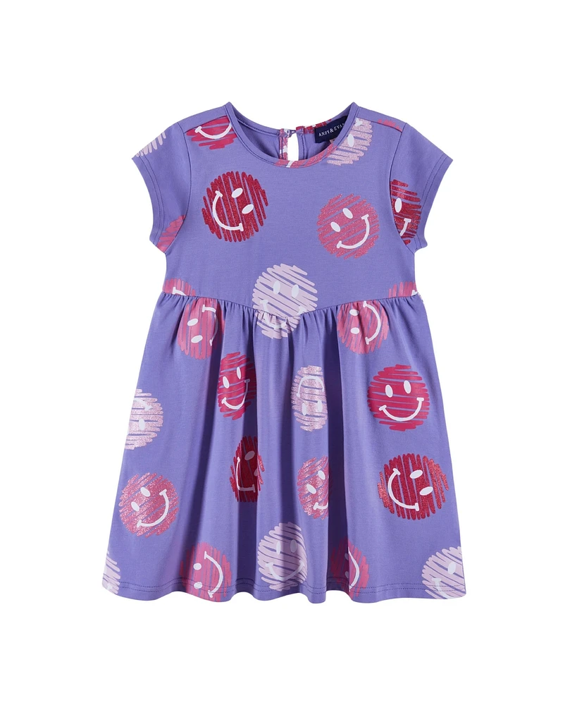 Andy & Evan Toddler Girls Toddler/Child Smiley Print Jersey Dress