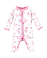 Luvable Friends Baby Girls Cotton Preemie Sleep and Play, Unicorns, Preemie