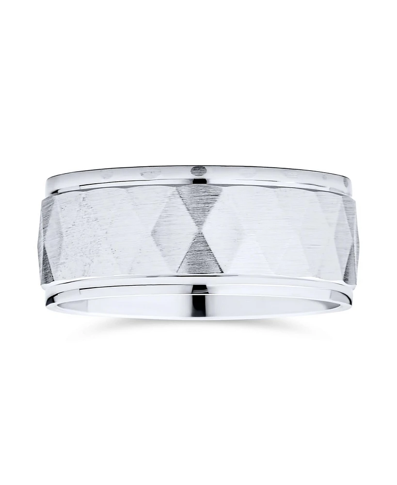 Bling Jewelry Stash Striped Pattern .925 Sterling Silver Band Ring