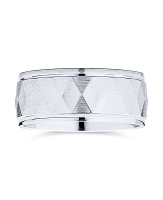 Bling Jewelry Stash Striped Pattern .925 Sterling Silver Band Ring