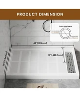 Casainc 48"W X 36"D Smc Single Threshold Shower Base Anti-Slip Shower Pan