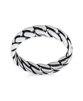 Bling Jewelry Solid Braided Celtic Eternity Band Knot Cable Curb Cuban Link Chain Rings Bands .925 Sterling Silver 5MM