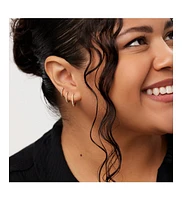 Ana Luisa - Gold Huggie Hoop Earrings - Pave Huggie Hoops Medium