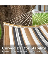 Outdoor Hammock with Spreader Bar - 450-Pound Capacity Curved Mountainside