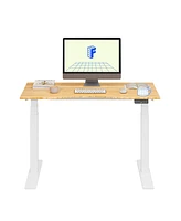 Flexispot E7-commercial W Electric Adjustable Standing Desk, Curved Bamboo Top