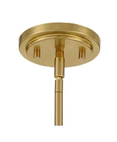 Saturna 13" Modern Pendant Ceiling Light Fixture Dining Room Over Table Kitchen Island Foyer Globe Hanging Round Soft Gold Finish White Glass Hallway