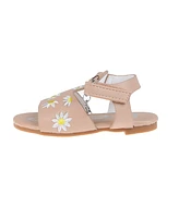 Bebe Toddler Girls Denim and Embroidered Flowers Sandals