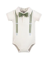 Hudson Baby Boys Cotton Bodysuits, Mallard Polo, Preemie