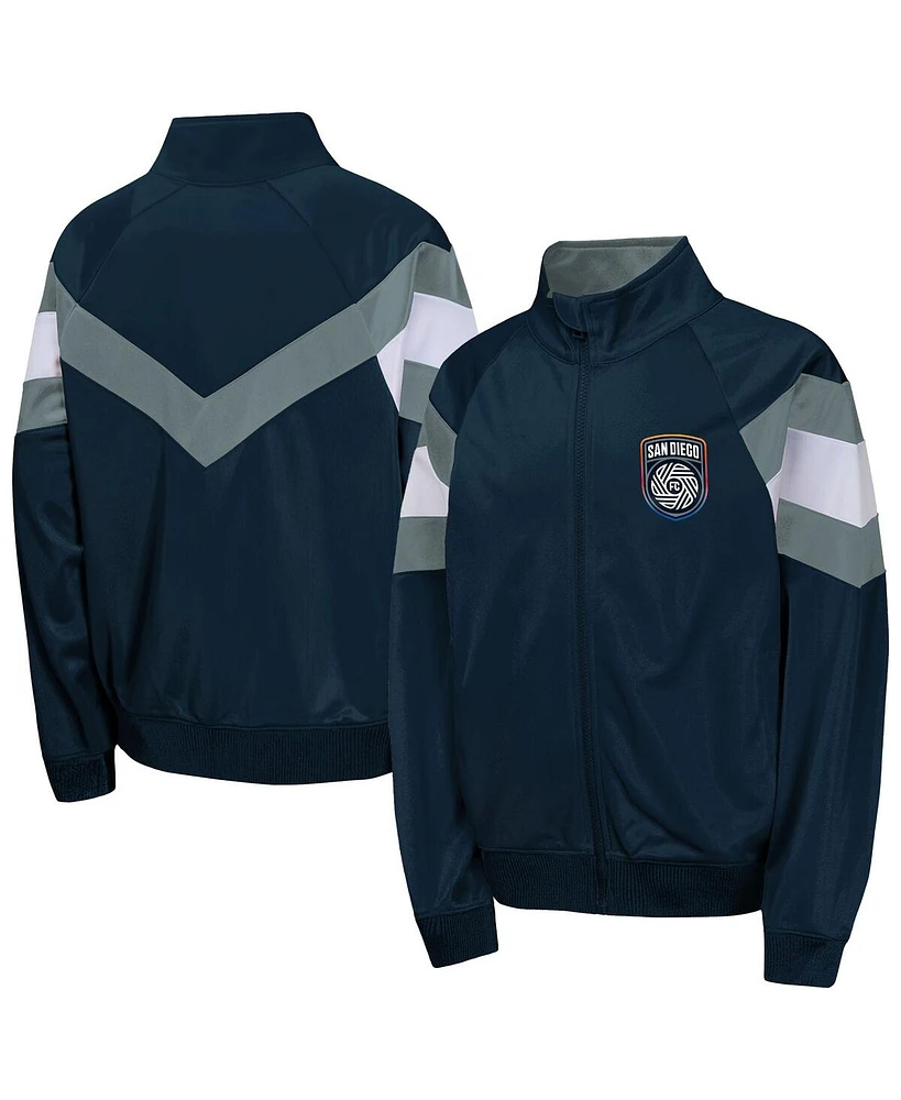 Outerstuff Big Boys and Girls Navy San Diego Fc Field General Track Full-Zip Jacket