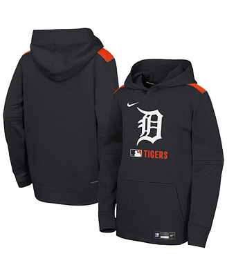 Nike Big Boys and Girls Navy Detroit Tigers Authentic Collection Performance Pullover Hoodie