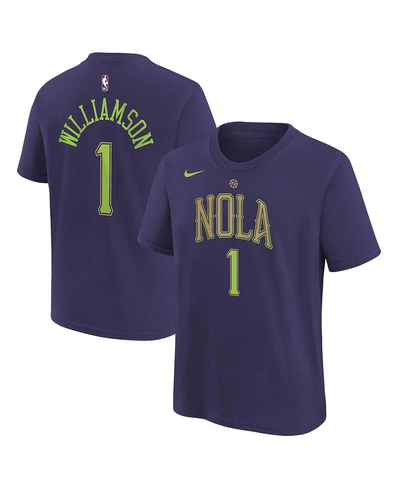 Nike Big Boys and Girls Zion Williamson Purple New Orleans Pelicans 2024/25 City Edition Name Number T-Shirt