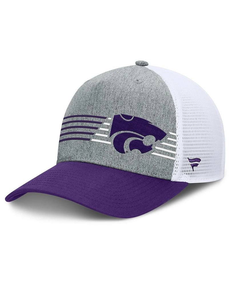 Fanatics Men's Heather Gray/Purple Kansas State Wildcats Profile Trucker Adjustable Hat