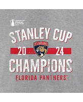 Fanatics Men's Steel Florida Panthers 2024 Stanley Cup Champions Throwback Fleece Pullover Sweatshirt
