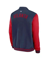 Nike Men's Navy/Red Atlanta Braves Authentic Collection Dugout Full-Zip Bomber Jacket