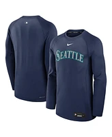 Nike Men's Navy Seattle Mariners Authentic Collection Game Time Raglan Performance Long Sleeve T-Shirt